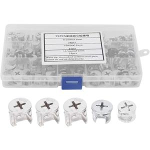 75pcs Cam Lock Fittings Cam Nut Furniture Eccentric Wheel Nut Set 3-in-1 Connector Fastener, Screws