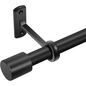 Extra Long Curtain Rods for Windows 120 to 240 Inches, Adjustable 1 Inch Black Curtain Rod for Outdoor Indoor, Modern Heavy Duty Drapery Rod, Room Divider 200 Inch Rods, All Metal, Easy Install