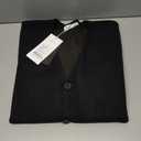 New Sweater V-Neck Solid Color Cardigan Sweater Men's Lazy Style Jacket Clip (Black, L)