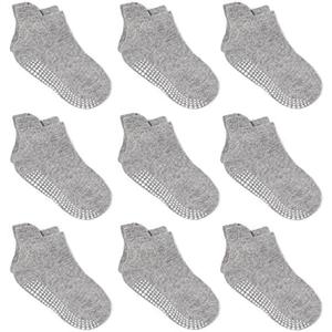 Zaples Baby Non Slip Grip Ankle Socks with Non Skid Soles for Infants Toddlers Kids Boys Girls 9