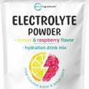 Micro Ingredients Electrolyte Powder, 2 lbs (139 Servings) | Lemon Raspberry Flavor | High Potassium (1,000mg) + Coconut Water & Real Lemon Juice | No Sugar, Keto Friendly | Non-GMO