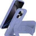 LAUDTEC Silicone Kickstand Case Compatible with iPhone 16 Pro Max, Flexible Soft Liquid Silicone Stand Case for iPhone 16 Pro Max (Purple)