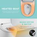 VOVO VB-4000SE Elongated Bidet Toilet Seat, Warm Water, LED Light, Heated Seat, White, Deodorizer, Dryer, Stainless Steel Nozzle, Made in Korea
