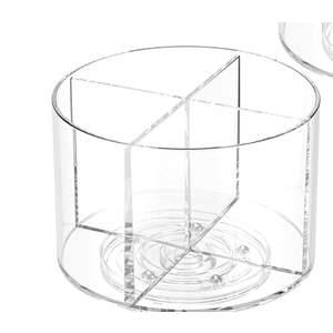 TIMVIEA 360° Spinning Drink Packet Organizer, Clear BPAFree Plastic 4Section Clear Storage for Coffee, Sugar & Drink Mixes | Stackable Kitchen & Pantry Container