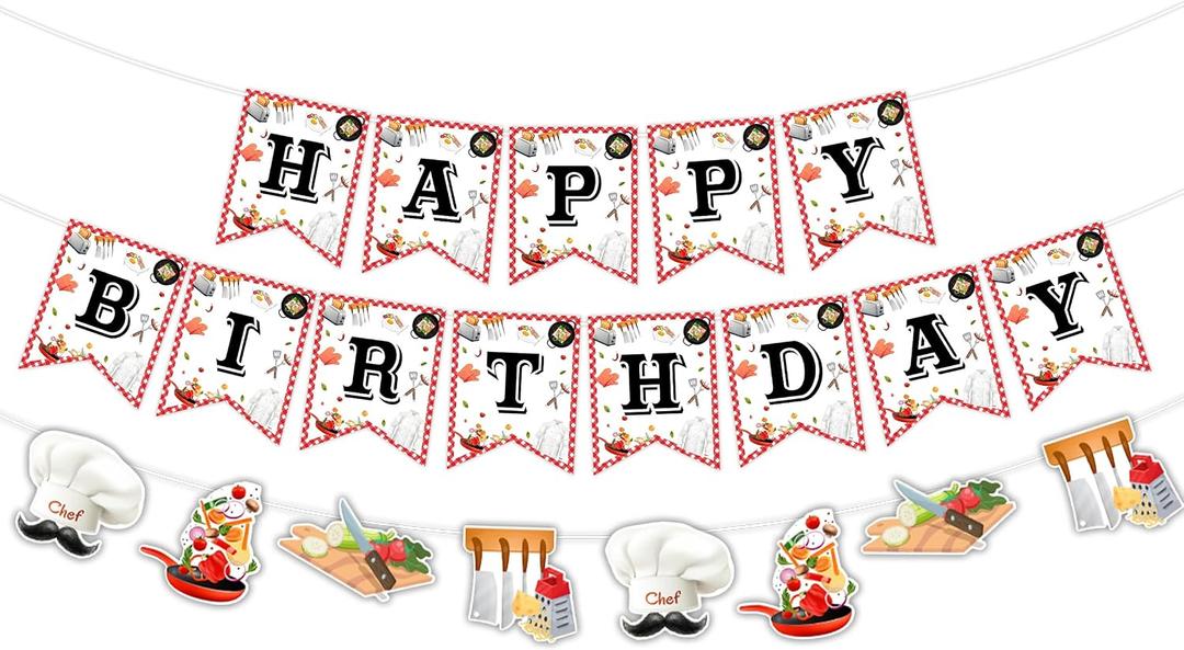 Sursurprise Chef Happy Birthday Banner Kit