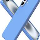 ORNARTO Compatible with iPhone 16 Plus Case 6.7, Slim Liquid Silicone 3 Layers Full Covered Soft Gel Rubber Phone Case Protective Cover 6.7 Inch, Sky Blue