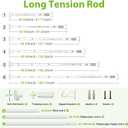 Extra Long Tension Rod 41-165inch Heavy Duty Tension Curtain Rods no Drilling Outdoor Curtain Rod for Patio,Windows,Shower,Doorway,Spring Rods Diameter 1.26inch White