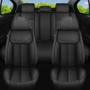 Car Seat Covers Full Set, Universal Fit Black Seat Protectors, Waterproof Anti-Slip Automotive Leather Car Seat Cushion for Most Sedan, SUV, Pick-up Truck,Seat Covers for cars Front and Rear,5 Seats