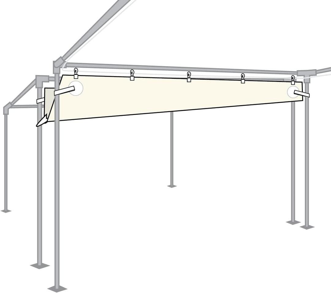 TentandTable 20 Foot Vinyl Rain Gutter for West Coast Frame Style Party Tents, Heavy Duty Waterproof Water Diverter for Event Canopies and Commercial Tents, White, Tent not Included