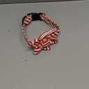 Malier Christmas Dog Collar with Flower, Red Dog Christmas Collar with Buckle Adjustable Cotton Collar for Small Medium Large Dogs Puppy (X-Small, Red Stripe)