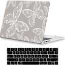 Compatible with MacBook Air 13 inch Case 2021 2020 2019 2018 Release M1 A2337 A2179 A1932, Protective Plastic Hard Shell Case & Keyboard Cover, Has Logo Cutout, Butterfly