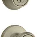 Kwikset 690T 5 SMT 6AL RCS 690 Tylo Keyed Entry Knob and Single Cylinder Deadbolt Comob Pack, Antique Brass