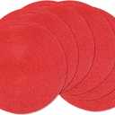 AHHFSMEI Round Braided Placemats 15 Inch Round Table Mats for Dining Tables Natural Woven Heat Resistant Place mats Set of 6 (Red Shine)
