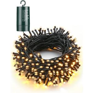 Flacchi Battery Christmas Lights, Battery Operated 66ft 200 LED String Lights Waterproof 8 Modes & Auto Timer for Christmas Trees, Halloween Party and Holiday Decoration Warm White