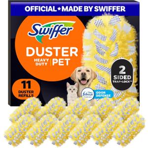 Swiffer Pet Heavy Duty Dusters Refills, Multisurface 360 Dusters with Febreze Odor Defense, 11 Count