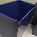 iDesign Small Plastic Bathroom Trash Can, Slim Rectangle Garbage Bin for Bedroom, Office, Dorm, 2-Pack, Navy Blue