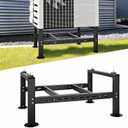 POPMOON Mini Split Ground Stand for 24000-60000 BTU, Black Mini Split Stand | Heavy Duty Metal Mini Split Condenser Stand for Ductless AC Heat Pump, Adjustable Length 29.5" to 45.3", Max Load 700 LBS