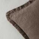 MIULEE Decorative Throw Pillow Covers Neutral Linen Fringe Throw Pillows Set of 2 Natural Coffee Boho Farmhouse Cushion Covers with Tassels for Couch Sofa Bed Living Room Spring Decor 20x20 Inch