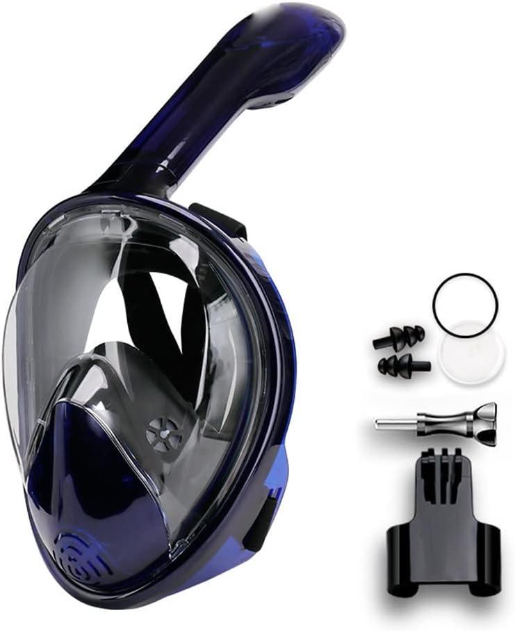 Diving Goggles Snorkeling Sambo Full Face Diving Mirror Full Dry Snorkel Children Adult Swimming Equipment with Easy Breathing and Easy Drainage Design and Anti-Fog and Leak-Proof Technology