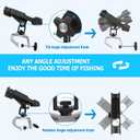 LBW Boat Fishing Rod Holder Clamp on Rod Holder 360 Degree Adjustable Dual-use Fishing Pole Holder for Boat Dock Pontoon Canoe 2 PCS