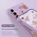 for Samsung Galaxy A54 5G Case, Floral Pattern Design Anti Fingerprint Soft Phone Cover for Samsung A54 5G, Butterfly Purple