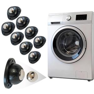 Black Stainless Steel Self Adhesive Caster Wheels  8 Pack Large Profile Swivel Ball Casters, 60 LBS Load Capacity Per Wheel, Universal Pulley for Furniture, Storage Bins, PC Cases, Large Appliances