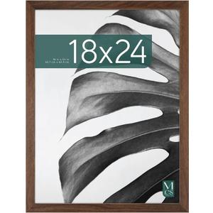 MCS Studio Gallery 18x24 Poster Frame Walnut Woodgrain, Vertical & Horizontal Wall Hanging Large Picture Frame for Photos, Posters & Art Prints (1-Pack)