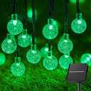 Brightown Solar String Lights Outdoor 60 Led 35.6 Feet Crystal Globe Lights with 8 Lighting Modes, Waterproof Solar Powered Patio Lights for Garden Yard Porch Wedding Party Decor (Green)