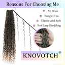 Boho Faux Locs Crochet Hair 24 Inch Goddess Locs 8 Packs Boho Soft Loc Hair with Curly Ends Pre-looped Long Bohemian River Locs Crochet Hair for Black Women(24Inch,T27)