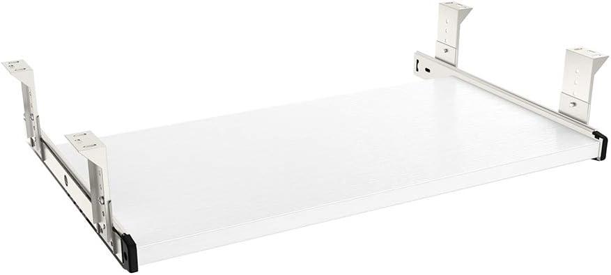 FRMSAET Furniture Accessories Office Product Suits Hardware 20/24/30 inches Keyboard Drawer Tray Wood Holder Under Desk Adjustable Height Platform. (20 inches, White) (Small)