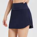 baleaf Women's Pleated Tennis Skirt Golf Skorts for Woman High Waisted Lightweight Athletic Shorts Pockets (Blue, L)