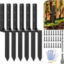 Heavy Duty Fence Post Repair Kit (6-Pack) – 11-Gauge 3mm Thick Galvanized Steel H-Shaped Ground Spikes, 33.6" Long Drive-in Anchors for Fixing Leaning or Rotted 4x4 & 6x6 Wood Posts