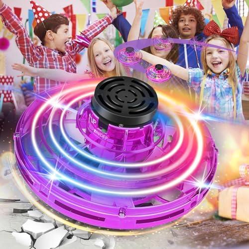 Flying Spinner, FingerToys Magic Flying Spinner, Mini Drones for Kids Adults, Hand Operated Drones Small Sensor Flying Ball Toy with LED Light Indoor Outdoor Mini UFO Drone Toy for Boys Girls Gift