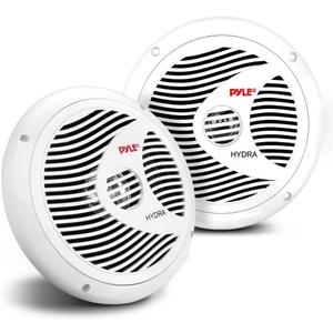 Pyle Marine Speakers, Boat Speakers, Marine Speaker, 8" 180W Waterproof, 4 Ohm, PP Cone, Rubber Surround, 1.5" Voice Coil, 20 Oz Magnet, White, Includes Speaker Wire & Mounting Hardware