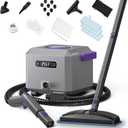 awasky Steam Cleaner: 1650W, Fast 50-Sec Heat-Up-21-Piece Kit Refill Anytime-No Cooling-Detachable Hose Steamer Mop for Home Use Car Bed Bathroom Tile Grout Floor Cleaning And More Black