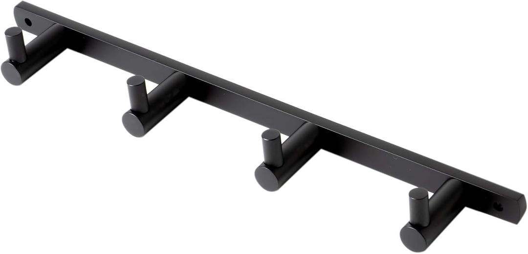 Black Matte Wall Mounted 4 Prong Robe/Towel Hook