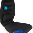 FOMI Gel Seat Cushion and Adjustable Back Support | Lumbar Pillow Flexible Placement for Upper Lower Thoracic, Coccyx, Pressure Sore Pain Relief | for Car, Office Chair, Gaming, Stadium | Posture Aid