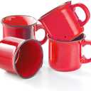 bestone Coffee Mugs Set of 416 oz Large Coffee Mugs, Ceramic Mugs with Handles,Salad,Noodles etc Coffee Mugs, Cups for Coffee Cereal Latte Microwave & Dishwasher safeRed