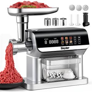 Sinyder Electric Meat Grinder 3500W with 6 Touch Modes,Timer