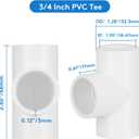 20 Pack 3/4 Inch PVC Tee, SCH40 Furniture Grade 3 Way PVC Fittings for Garden Shelving, Greenhouses & DIY Projects