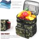 MIYCOO Lunch Bag & Lunch Box for Men Women, Double Deck Leakproof Insulated Soft Large Adult Camping Cooler bag for Work, Beach, Picnic, Travel (Camouflage, 15L)
