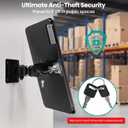 BUSIVYTA Anti-Theft iPad Wall Mount Bracket, Heavy-Duty Aluminum Tablet Kiosk Enclosure with Lock, 360° Rotating Retail POS Display Stand for 10.2-Inch iPad 9th 8th 7th Generation, Commercial Black