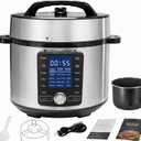 HealSmart 24-in-1 Electric Pressure Cooker 6.3 Quart, Non-Stick Stainless Steel Multi Cooker for Slow Cooking, Yogurt Maker, Steam, Rice, Bake, Dishwasher Safe, Silver