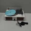 Vinyl Record Player with Built-in Speakers and USB, Belt-Driven Bluetooth Turntable with 3 Speed AUX Input Headphone Jack and RCA Output Vintage Wooden White