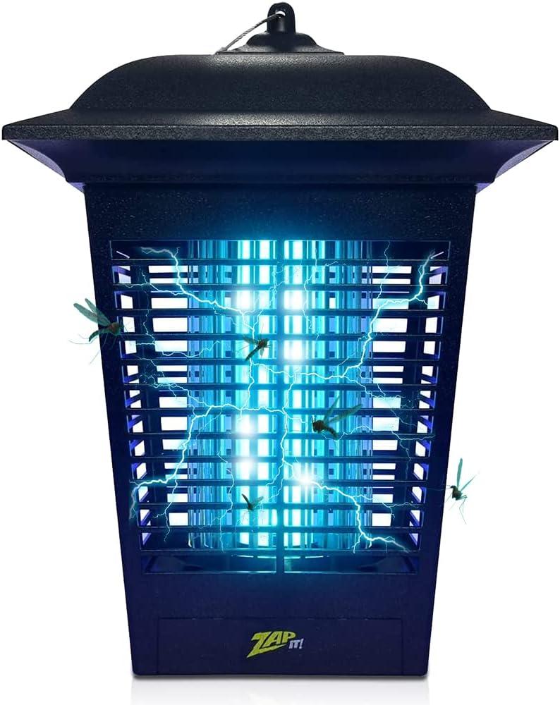 ZAP IT! Electric Bug Zapper Lantern - Indoor and Outdoor Plug-in 360 Degree Mosquito Control, Insect and Fly Killers | UV Light and Electric Shock Mosquito Killer Lamp | Includes Bug Collector