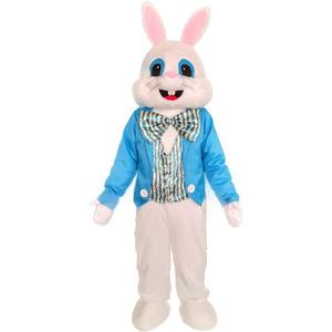 Easter Party Rabbit Costume Bunny Costume Plush Halloween Animal Mascot Costume (White)