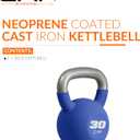CAP Barbell 30 LB Neoprene Coated Cast Iron Kettlebell - Blue