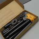 MUZIK 4 Pack Industrial Pipe Table Leg Set, Iron Base Legs for Coffee & End Tables, Desks, Nightstand - Custom Vintage Tables and Furniture Decorations (22 1 inch), Black