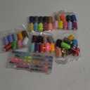 Blibly 100pcs Bobbins Sewing Threads Kit, 500 Yard Polyester Threads, Prewound Bobbins with Case, 50 Colors