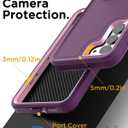 AICase for Samsung Galaxy S23 Plus Case Built-in Kickstand with Glass Screen Protector,Heavy Duty Drop Protection Full Body Rugged Shockproof Military Protective Tough Durable S23+Plus 6.6"_4 (Burgundy/Light Coral+Glass Protector/Camera Lens)